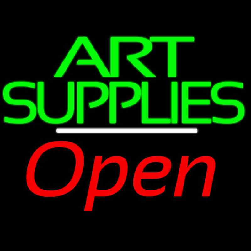 Green Double Stroke Art Supplies With Open 2 Neonreclame