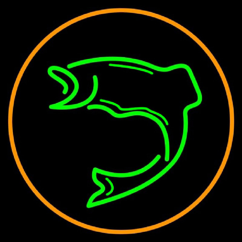 Green Fish With Circle Neonreclame