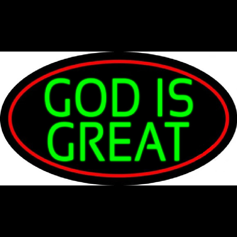 Green God Is Great Neonreclame