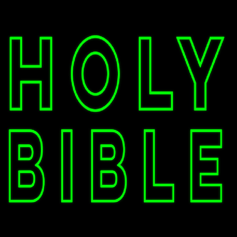 Green Holy Bible Neonreclame