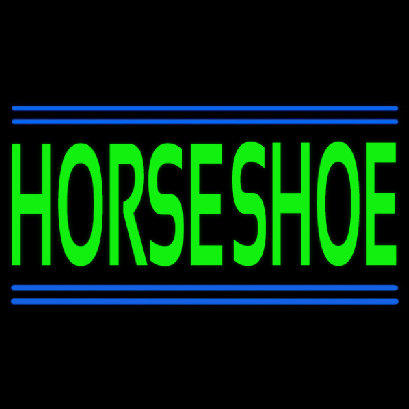 Green Horseshoe Block Neonreclame