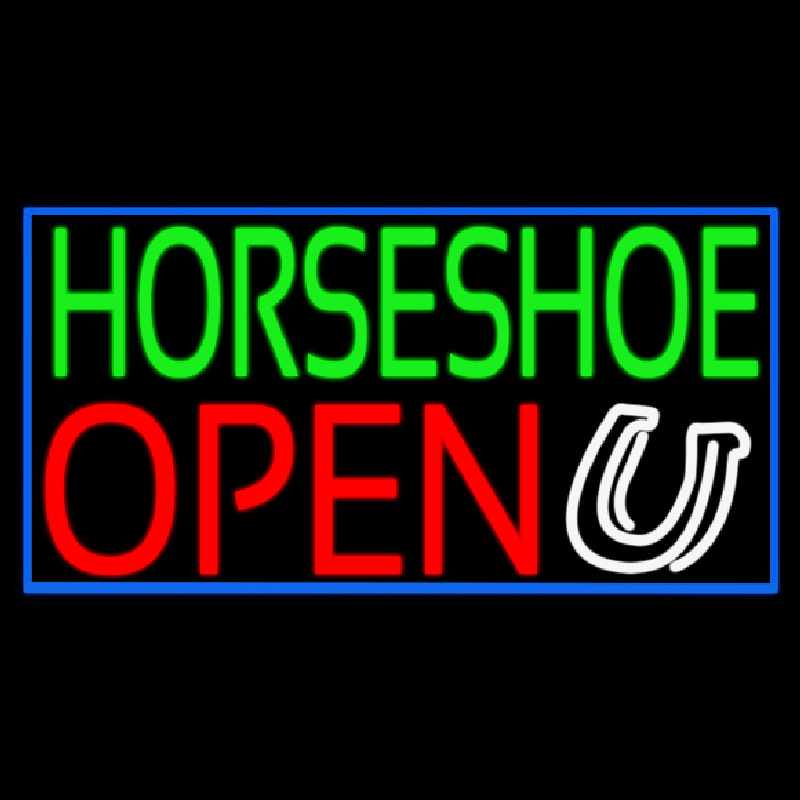 Green Horseshoe Open With Border Neonreclame