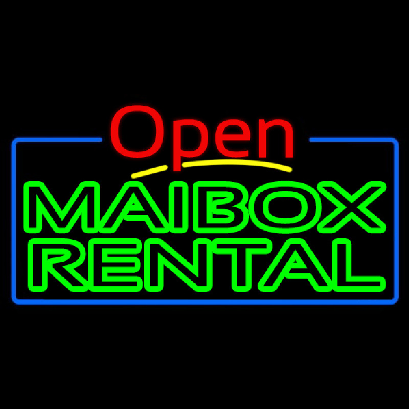 Green Mailbo  Rental Block With Open 4 Neonreclame