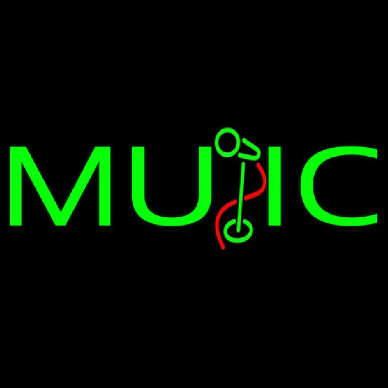 Green Music Mike 1 Neonreclame