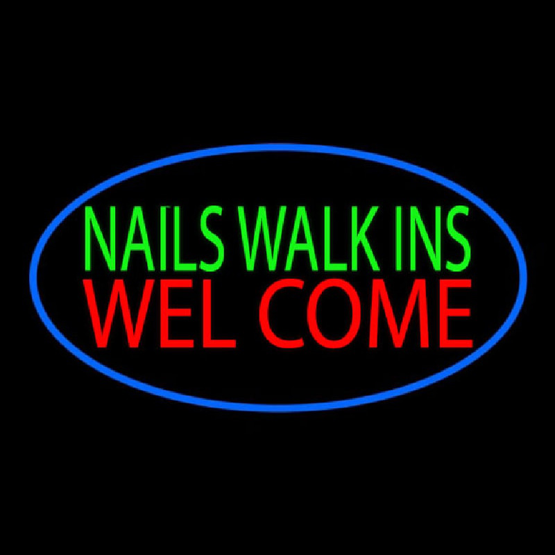 Green Nails Walk Ins Welcome Neonreclame