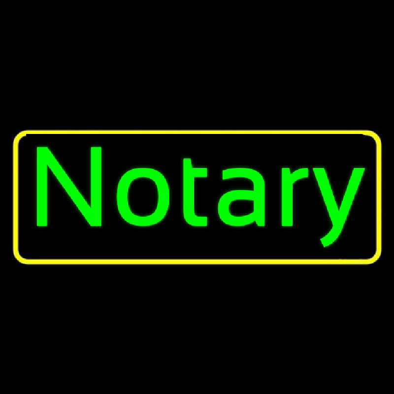 Green Notary Yellow Border Neonreclame