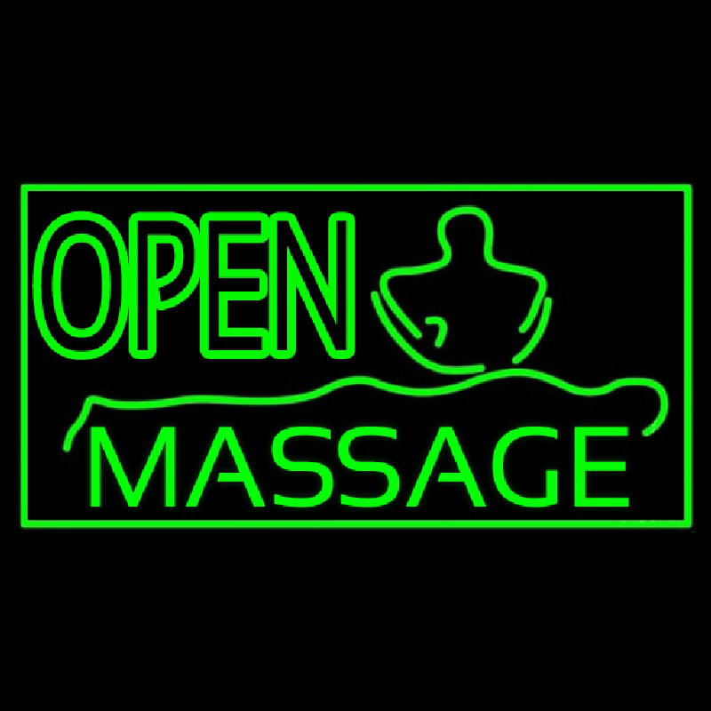 Green Open Massage Neonreclame