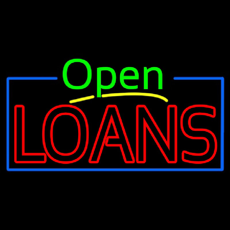 Green Open Red Double Stroke Loans Neonreclame