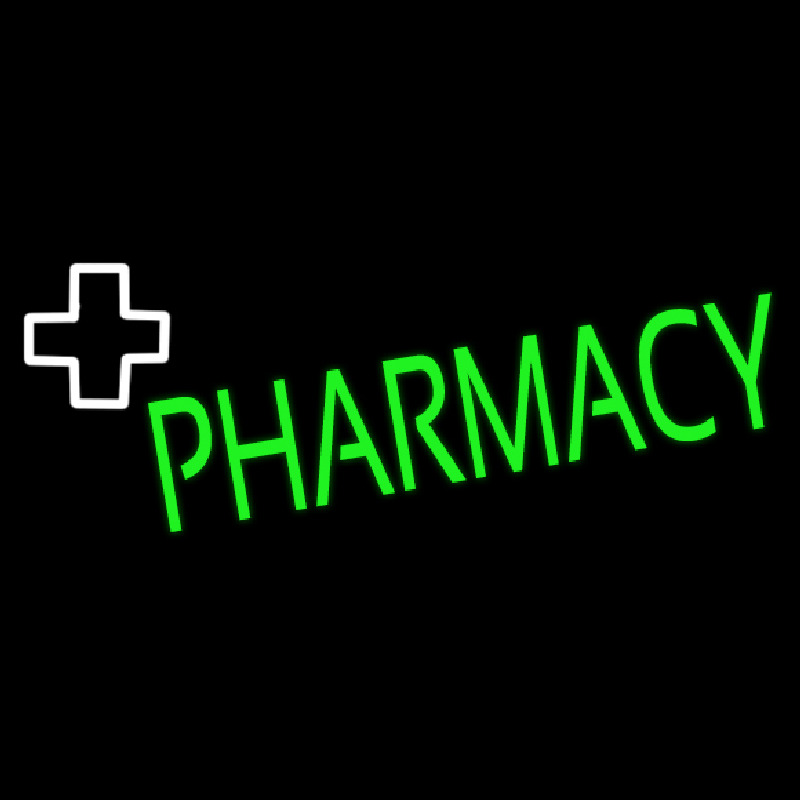 Green Pharmacy With Plus Logo Neonreclame