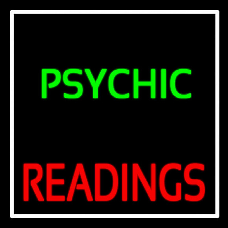 Green Psychic Red Readings With White Border Neonreclame