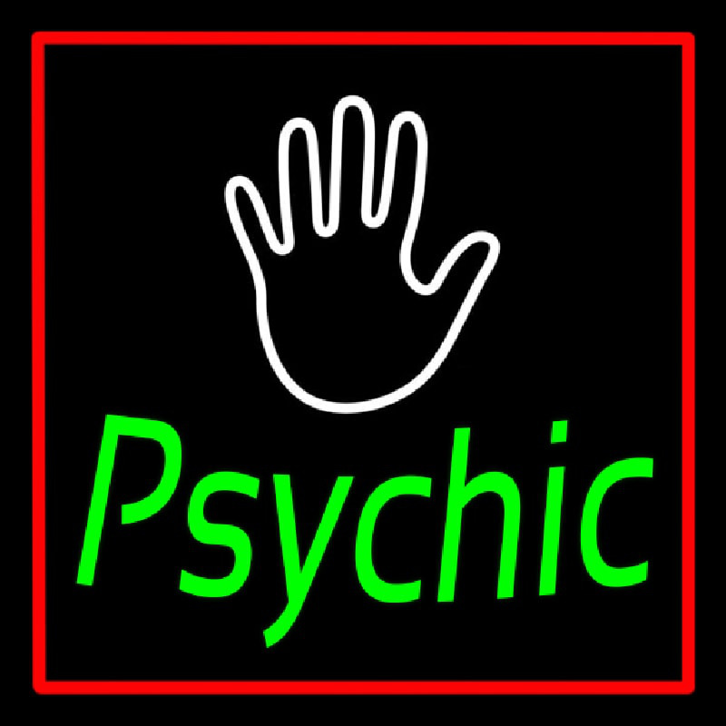 Green Psychic With Red Border Neonreclame