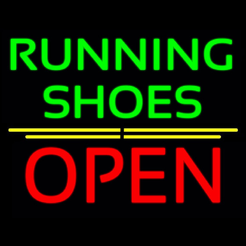 Green Running Shoes Open Neonreclame