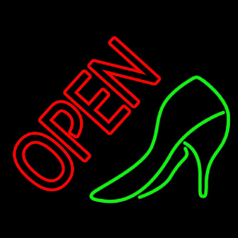 Green Shoe Open Neonreclame