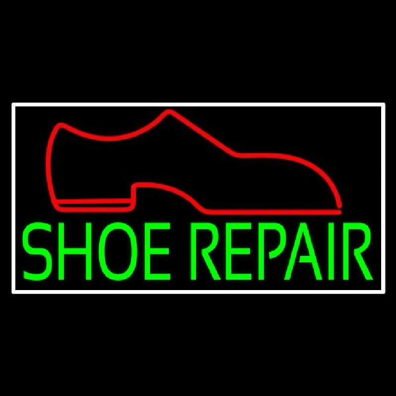 Green Shoe Repair With Border Neonreclame