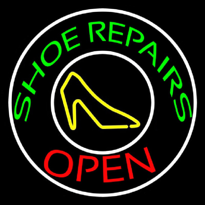 Green Shoe Repairs Open Neonreclame