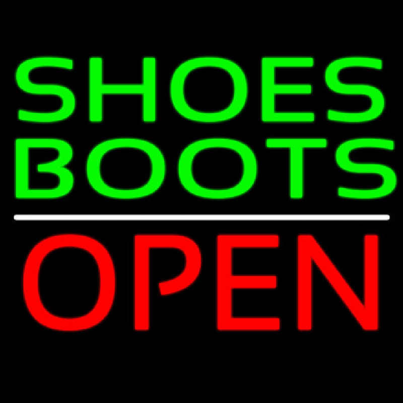 Green Shoes Boots Open Neonreclame