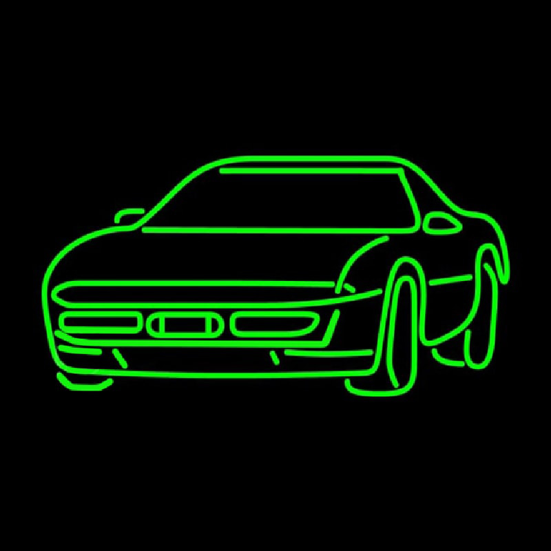 Green Sport Car Neonreclame