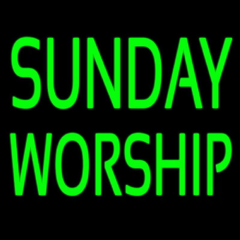 Green Sunday Worship Neonreclame