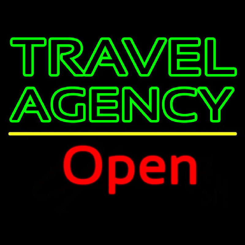 Green Travel Agency Open Neonreclame