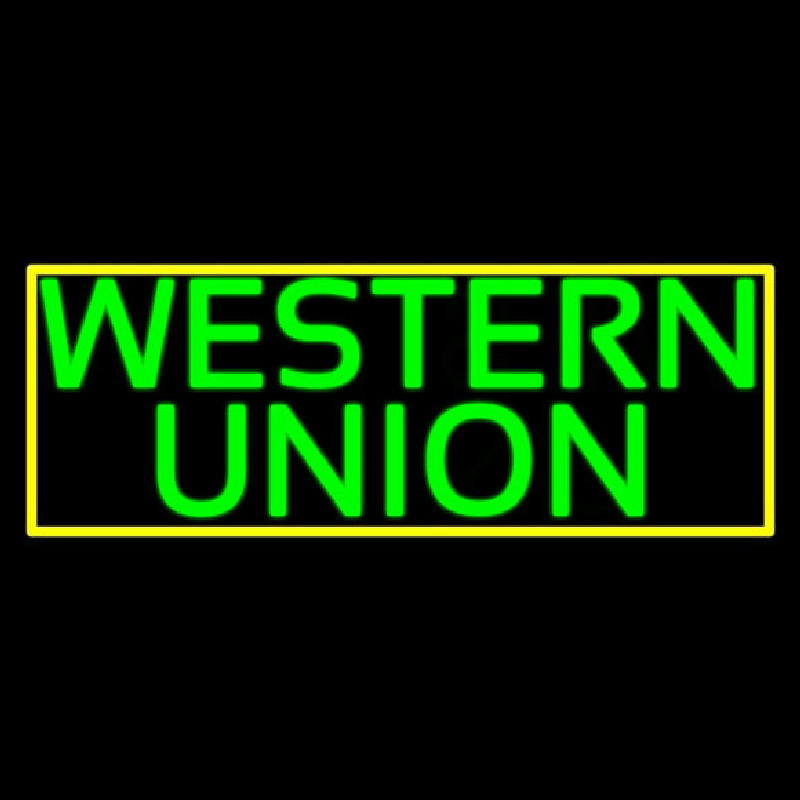 Green Western Union With Green Border Neonreclame