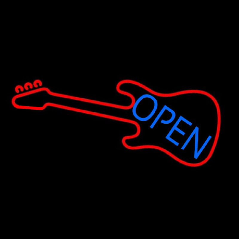 Guitar Blue Open Block 1 Neonreclame