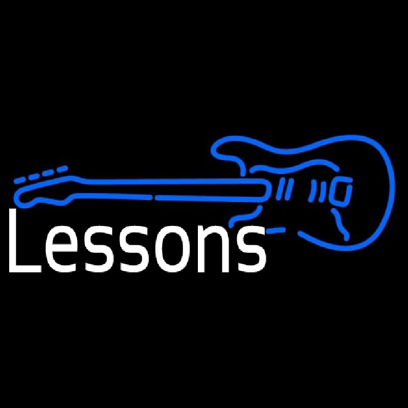 Guitar Logo Lessons 1 Neonreclame