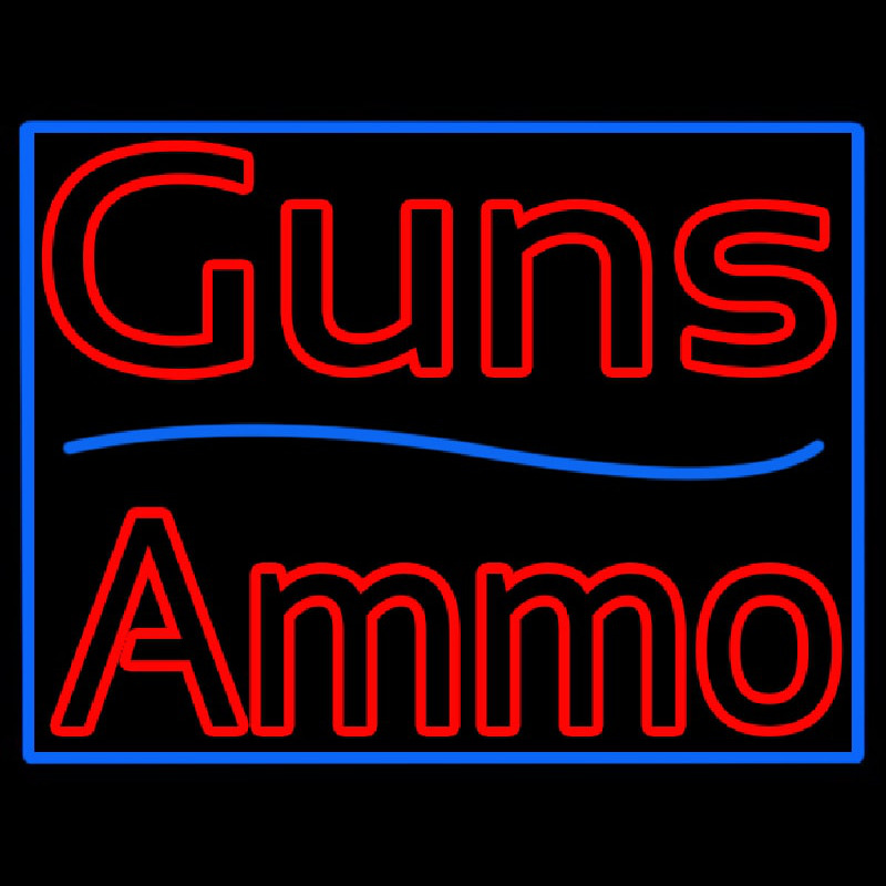 Guns Blue Line Ammo Neonreclame