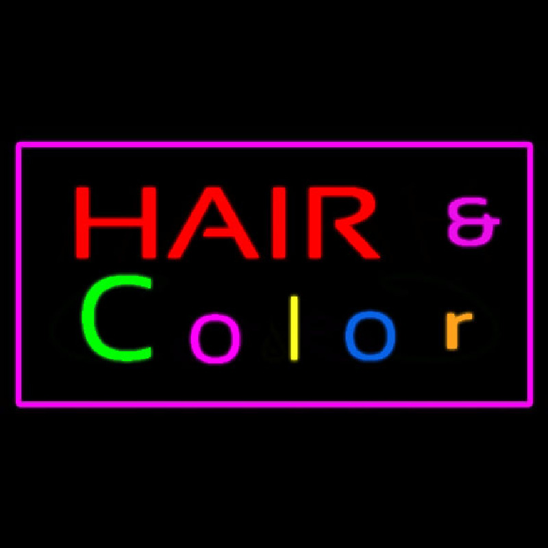 Hair And Color With Pink Border Neonreclame