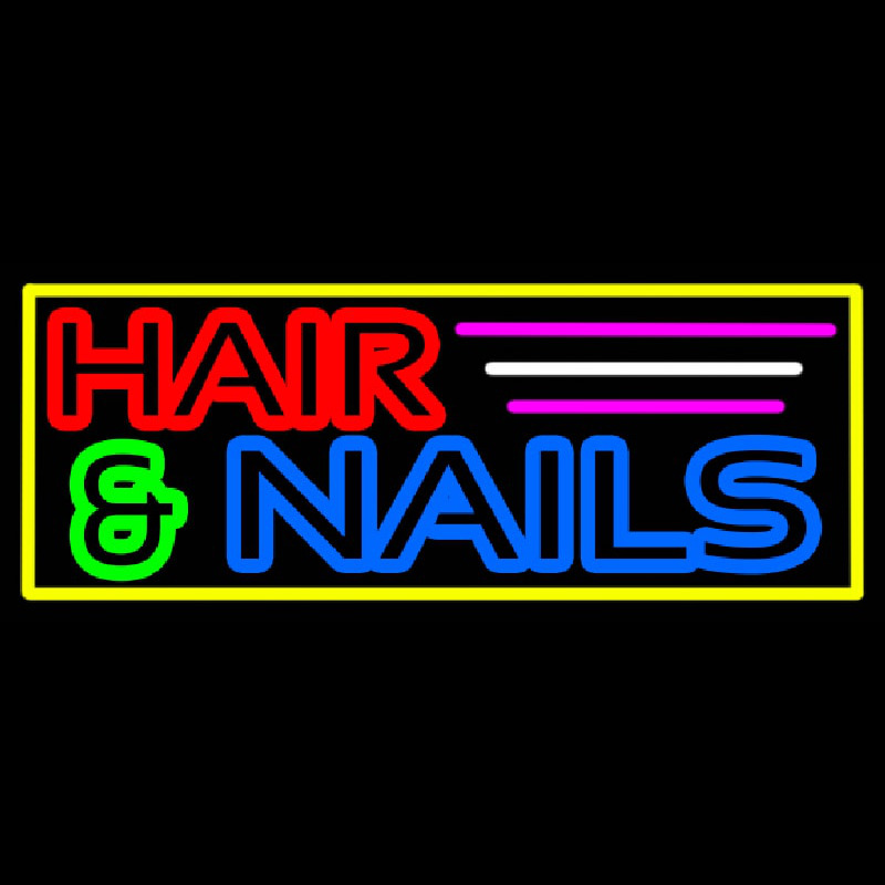 Hair And Nails Double Stroke Neonreclame