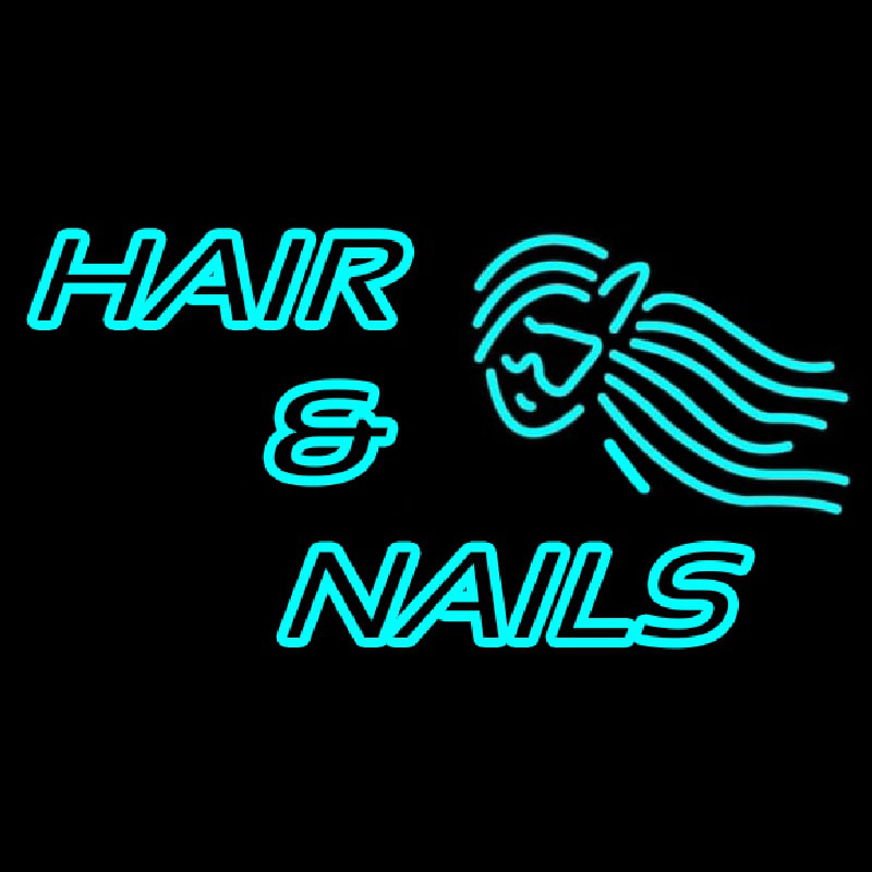 Hair And Nails Double Stroke Neonreclame