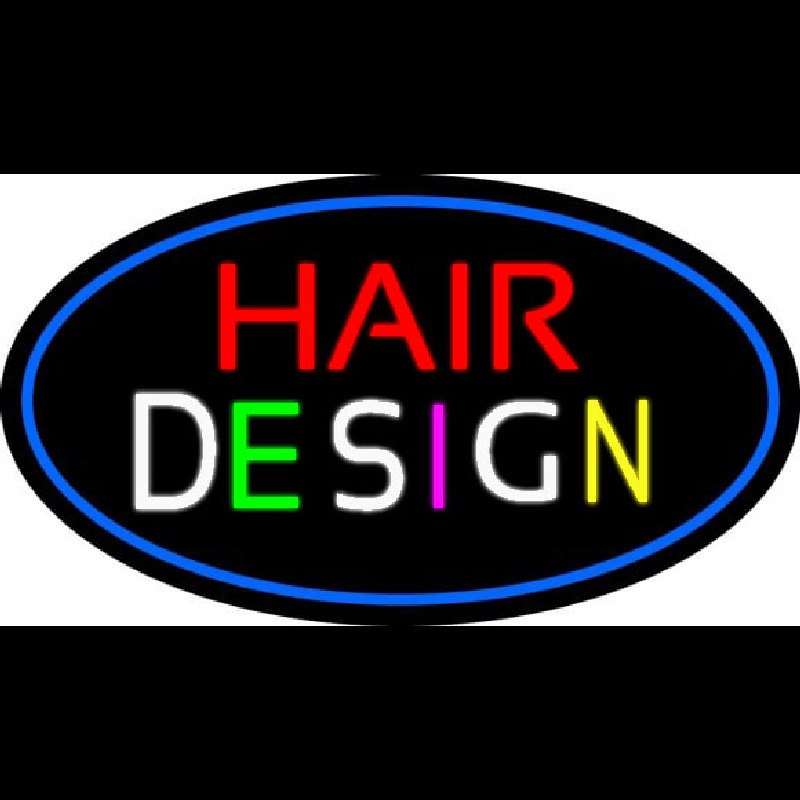 Hair Design With Blue Border Neonreclame