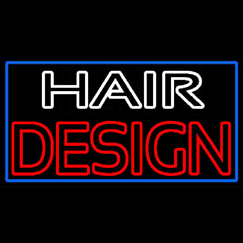 Hair Design With Blue Border Neonreclame