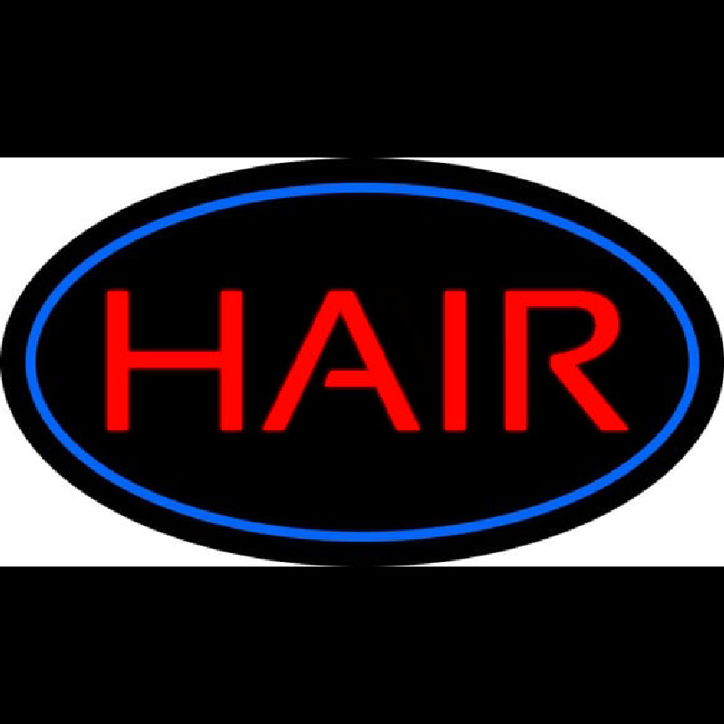 Hair Oval Blue Neonreclame