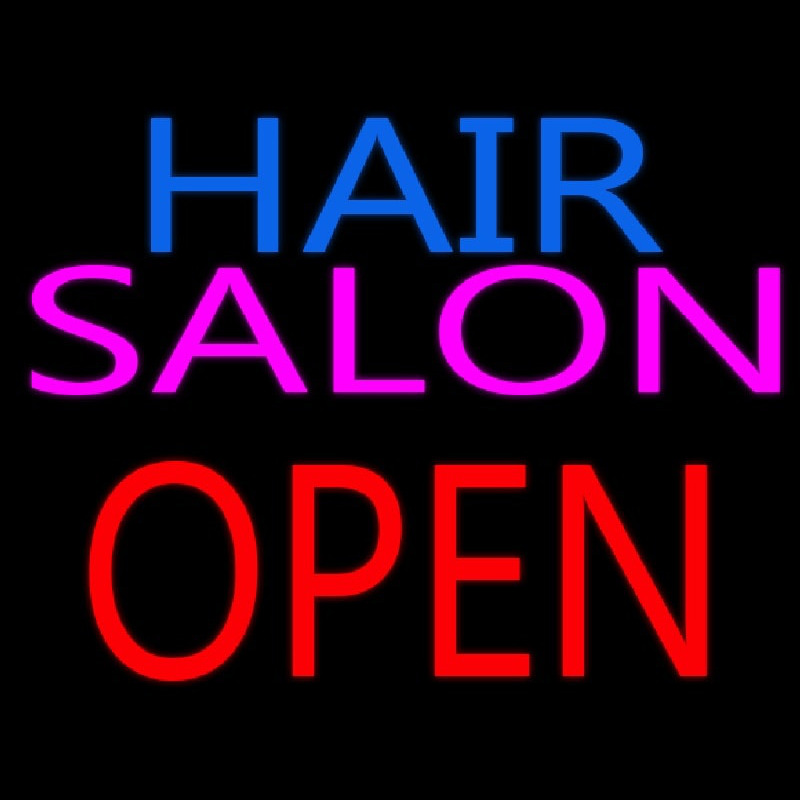 Hair Salon Block Open Neonreclame