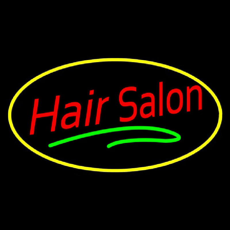 Hair Salon Oval Red Neonreclame