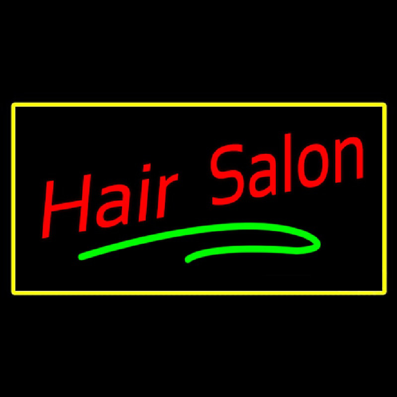 Hair Salon Rectangle Yellow Neonreclame