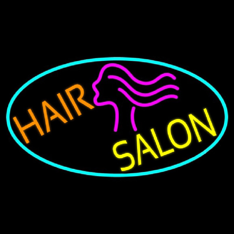 Hair Salon With Girl Logo Neonreclame