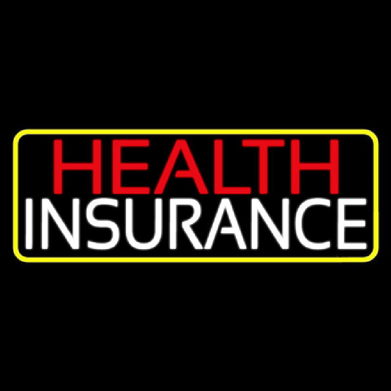 Health Insurance With Yellow Border Neonreclame