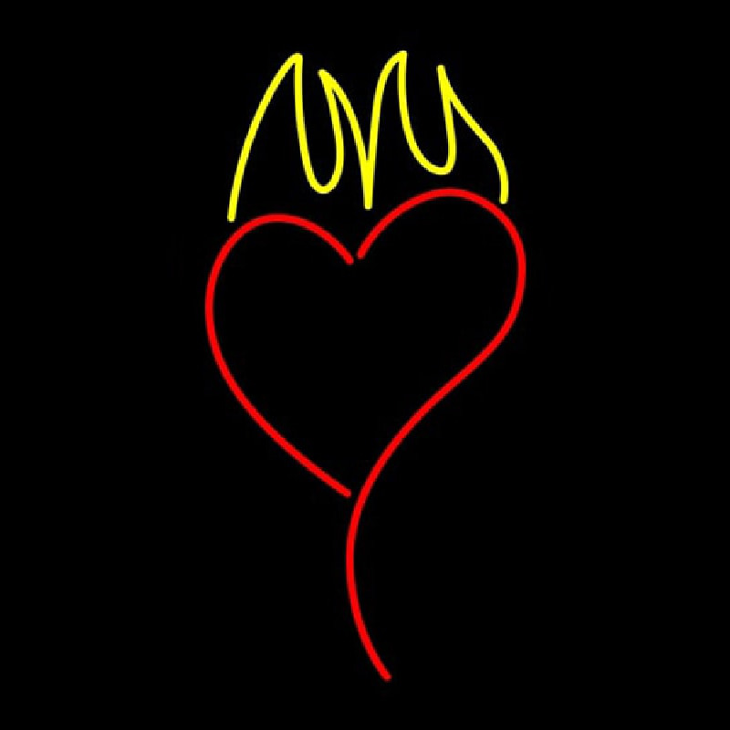 Heart With Flame Neonreclame