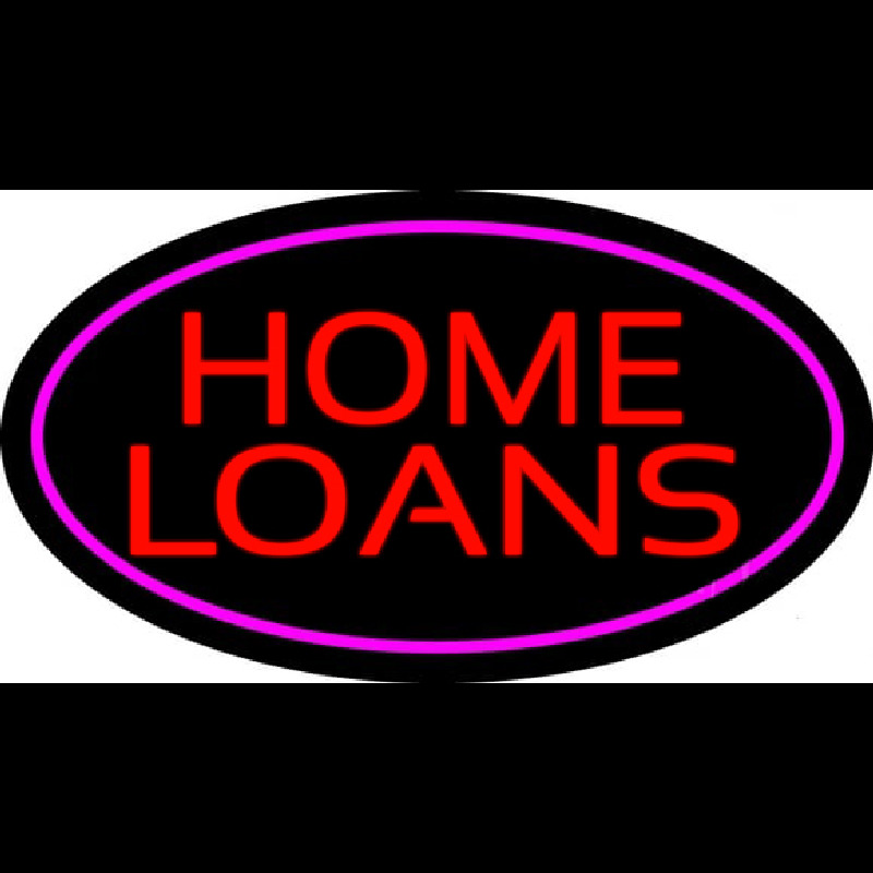 Home Loans Oval Pink Neonreclame