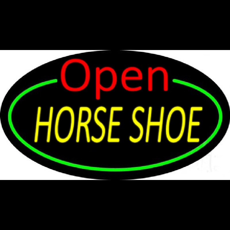 Horseshoe Open With Green Border Neonreclame