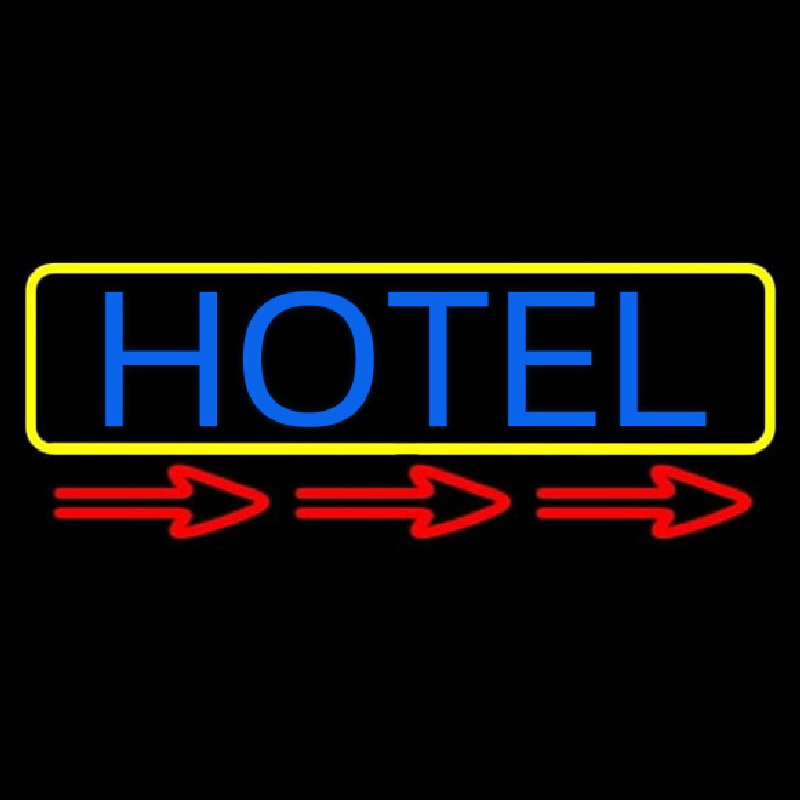 Hotel With Yellow Border Neonreclame