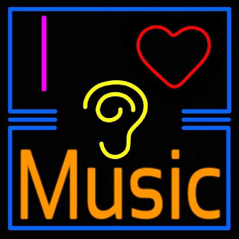 I Love Hearing Music Neonreclame