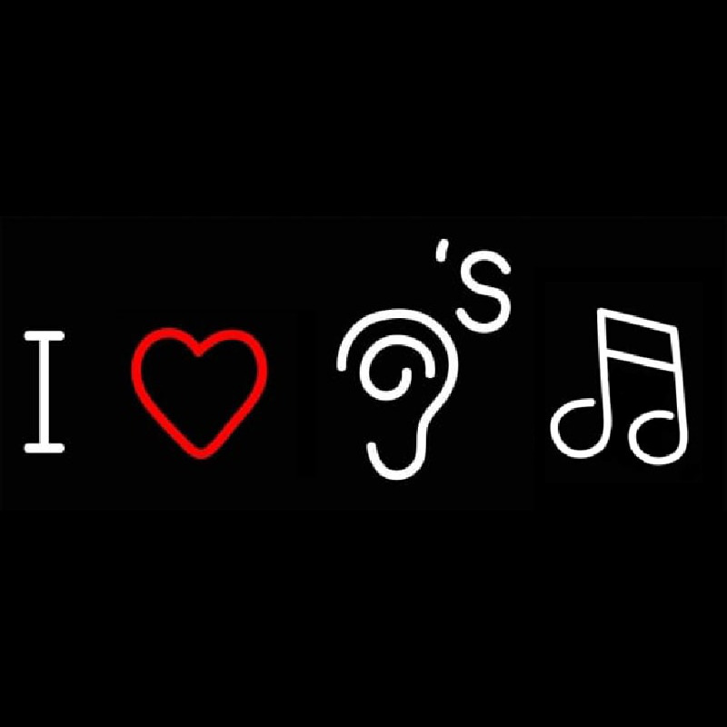 I Love Hearing Music Neonreclame