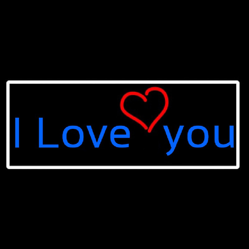 I Love You And Heart With White Border Neonreclame