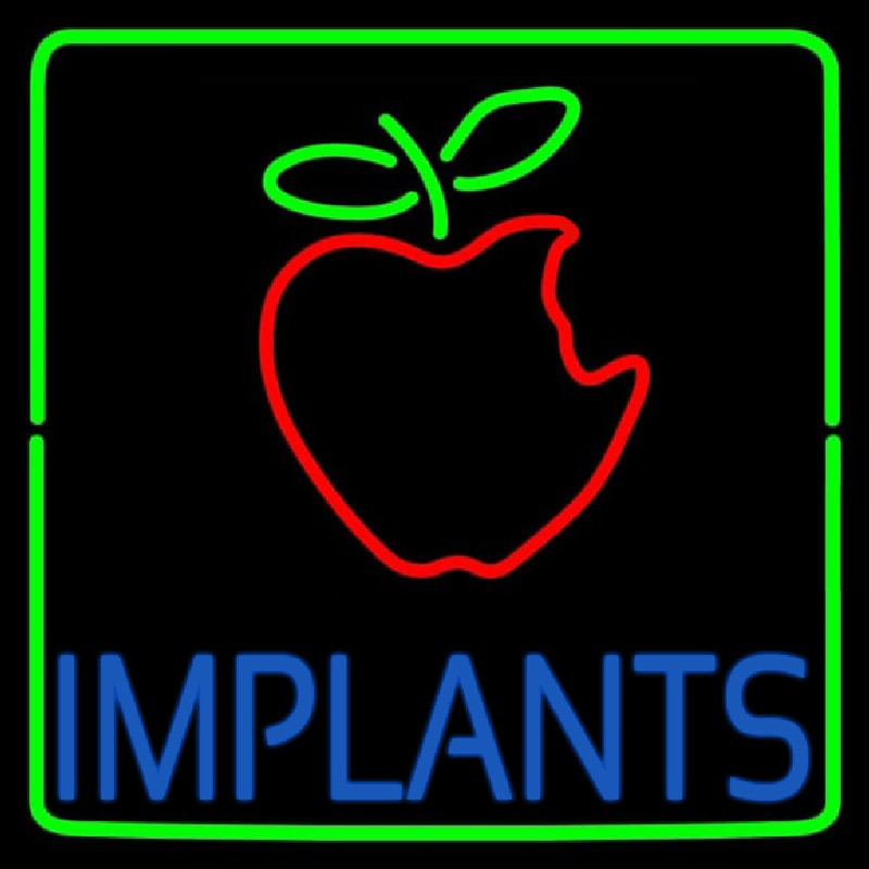 Implants With Apple Logo Neonreclame