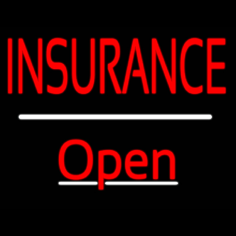 Insurance Open White Line Neonreclame