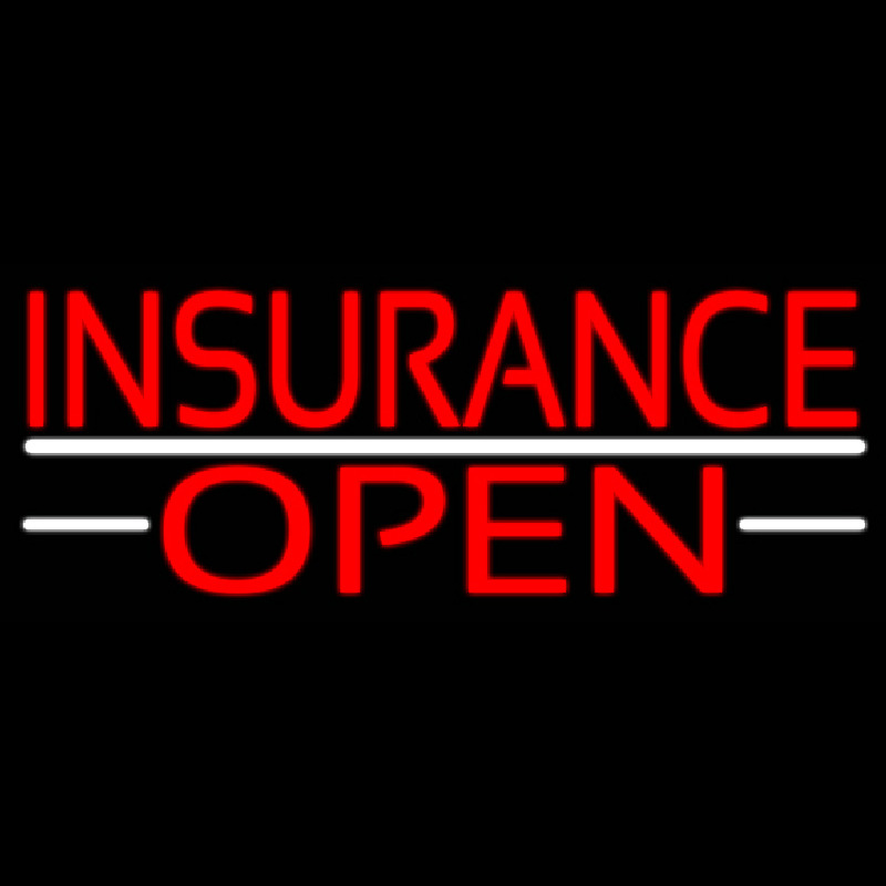 Insurance Open White Line Neonreclame