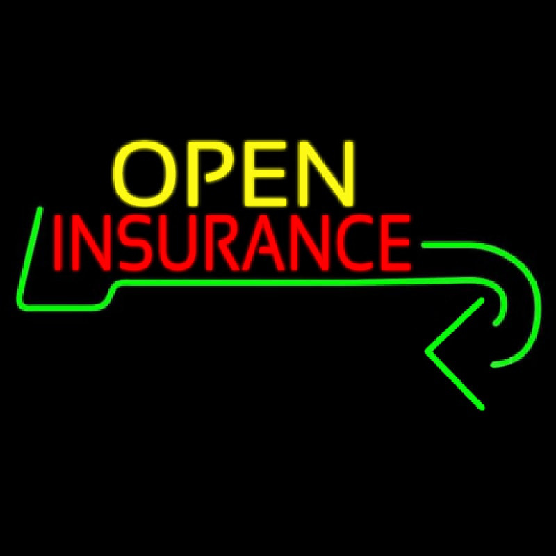 Insurance Open With Arrow Neonreclame