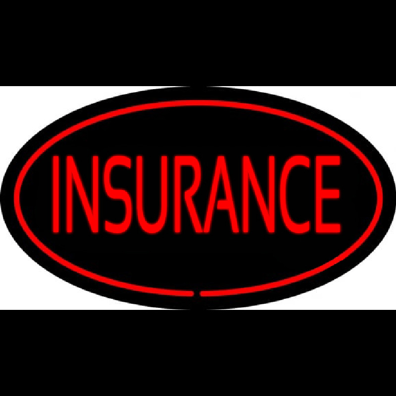 Insurance Oval Red Neonreclame